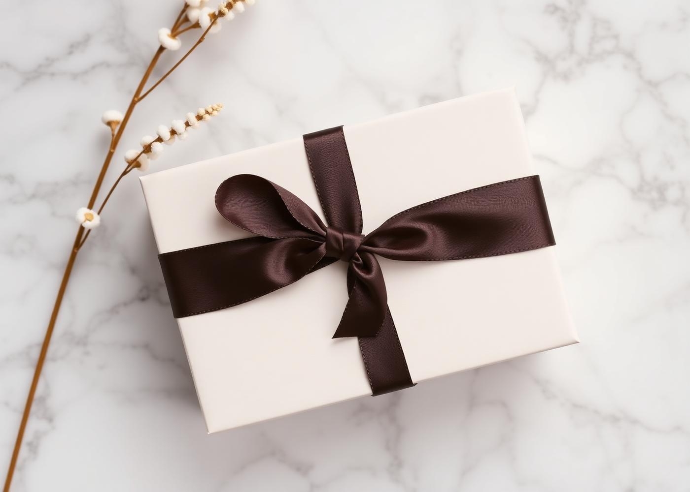 Elegant Ula Facial Boutique gift card with ribbon on a marble surface